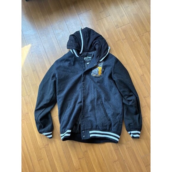 Harry Potter Hufflepuff Varsity Jacket Black Men's Medium - Picture 1 of 4